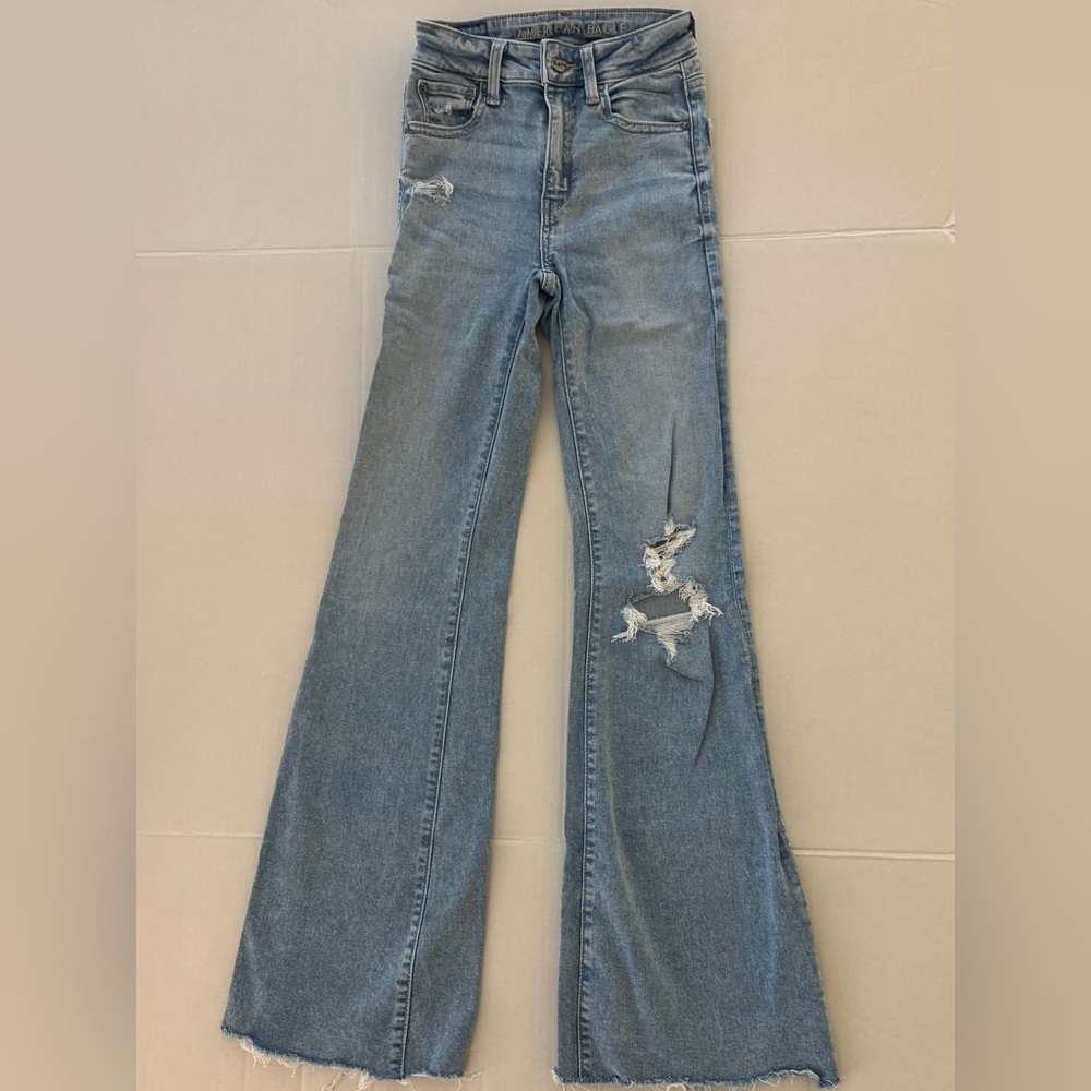 American Eagle Outfitters Light Blue-Wash Flare Jeans